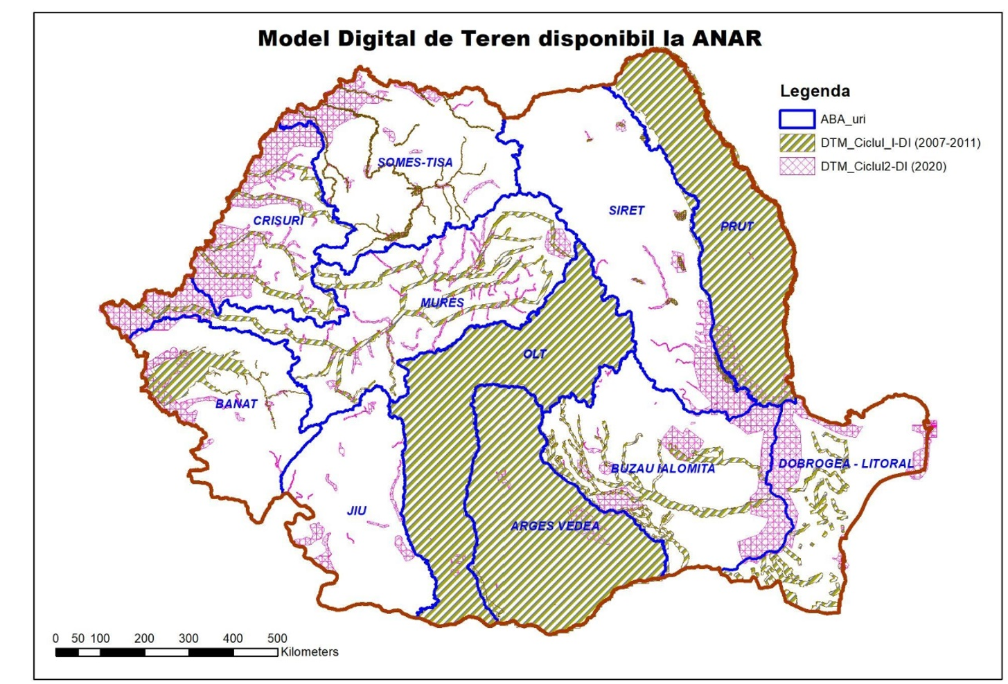 Foto: Model digital al terenurilor/ Apele Române